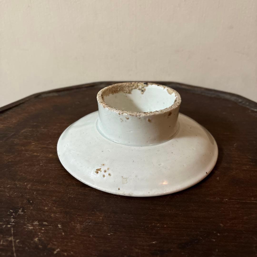 李朝染付祭器　台皿　その⑧ 白磁　古美術　アンティーク　朝鮮古陶磁　白洲正子