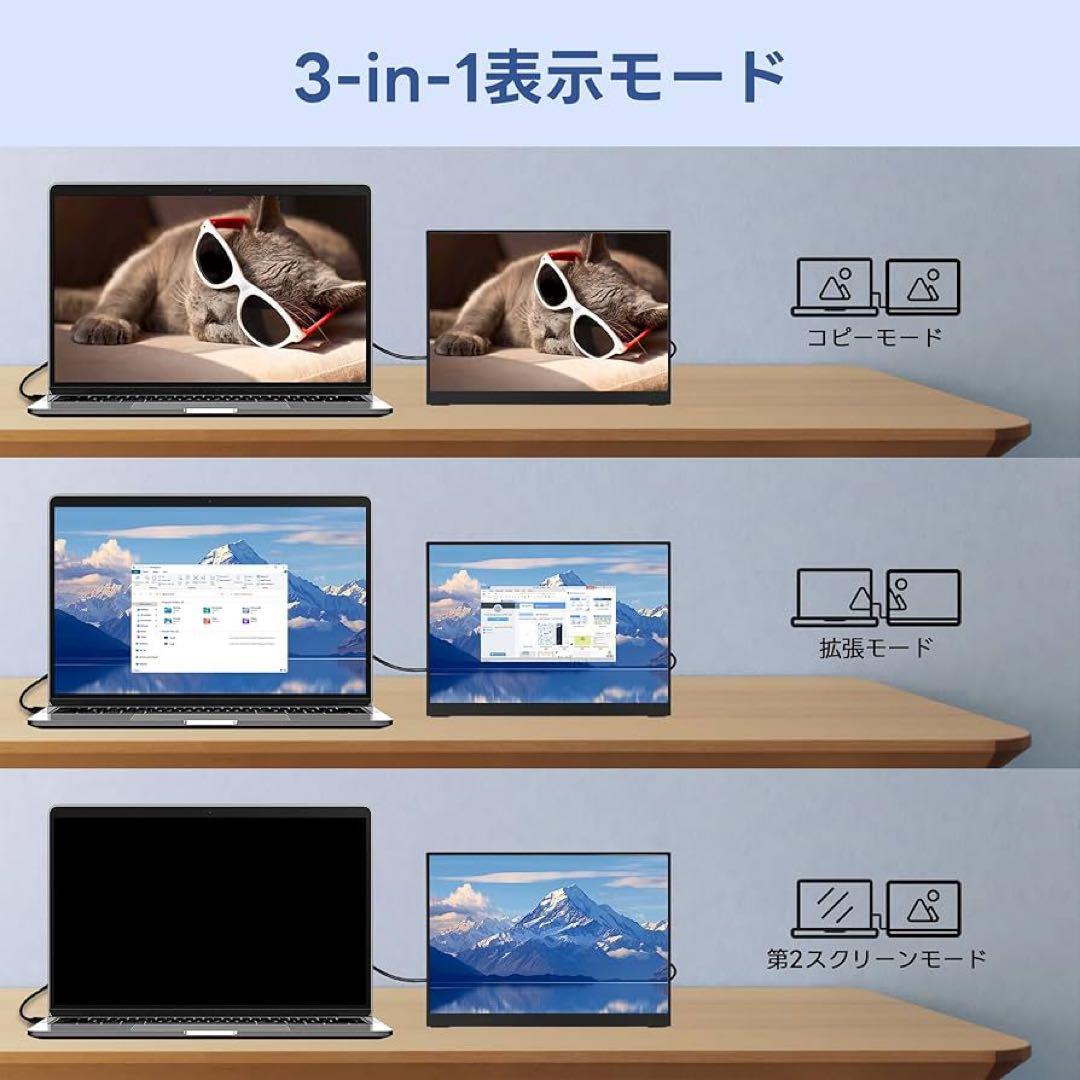 モバイルモニター 13.9インチ 4K IPSディスプレイ ポータブルモニター