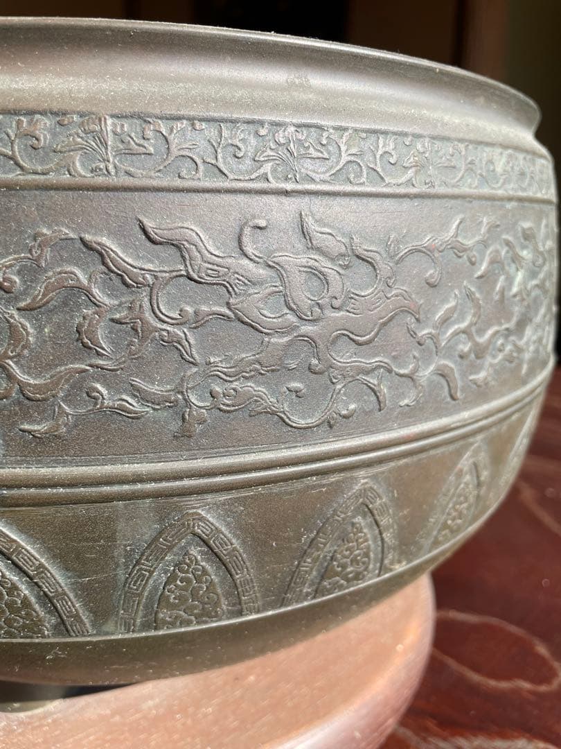 美品 骨董品 100年前 鉄製 火鉢 2個セット 直径30センチ