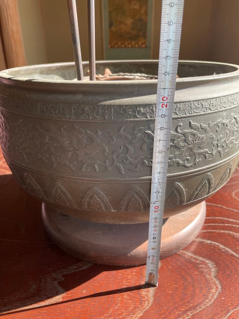 美品 骨董品 100年前 鉄製 火鉢 2個セット 直径30センチ