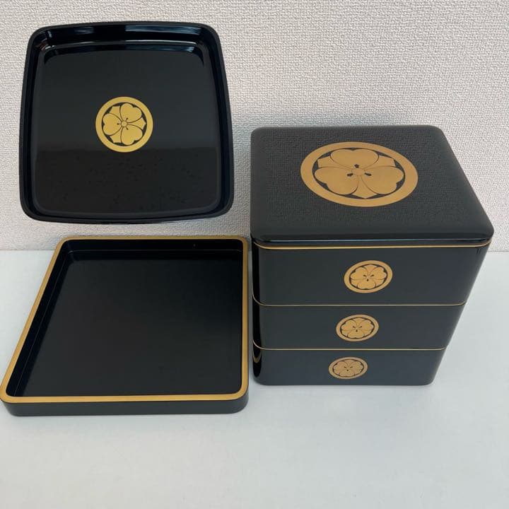 輪島漆器 輪島塗 三段重&お盆2つセット
