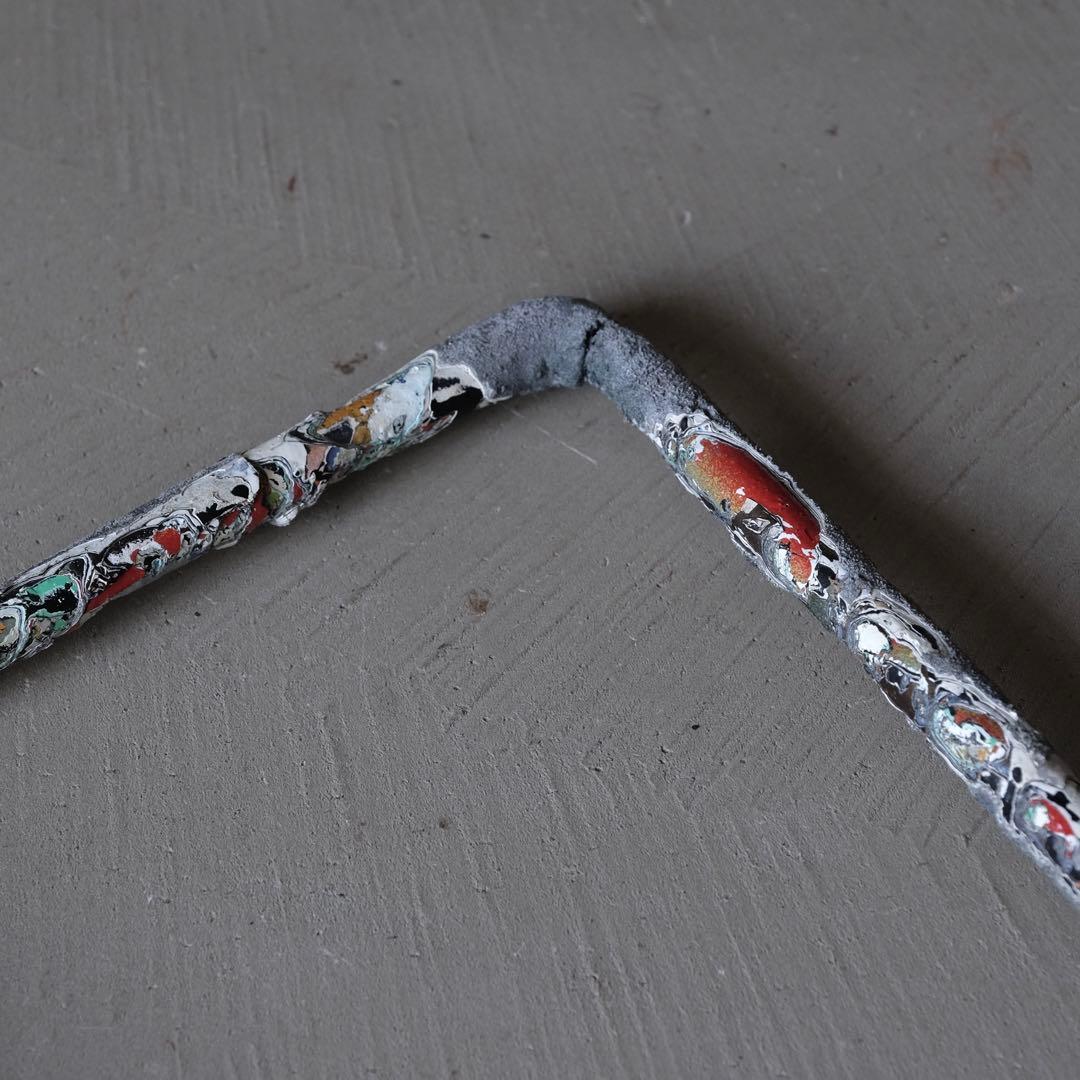 ペンキのついた鉄格子　壁掛け オブジェ アート 美術 芸術 ヴィンテージ 古道具