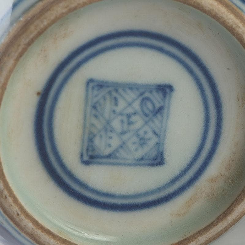 中国 青花 山水花鳥文 蓋壷 Z 8619