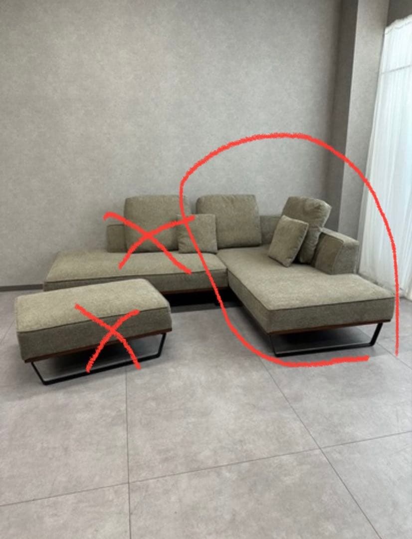 【美品】Liberoリベロカウチソファ モスグレー　① 送料込み