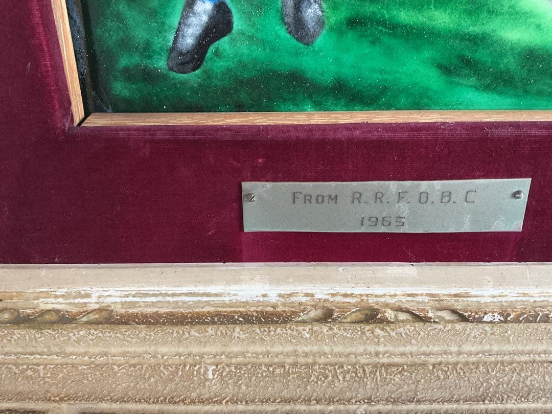 ラグビー画1965年「ラグビーのエナメル画/七宝画」「R.R.F.O.B.C」