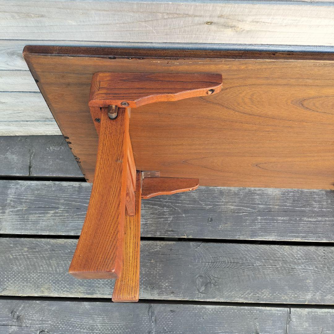 M♢アンティーク 欅 二月堂 折り畳みコーヒーテーブル センターテーブル