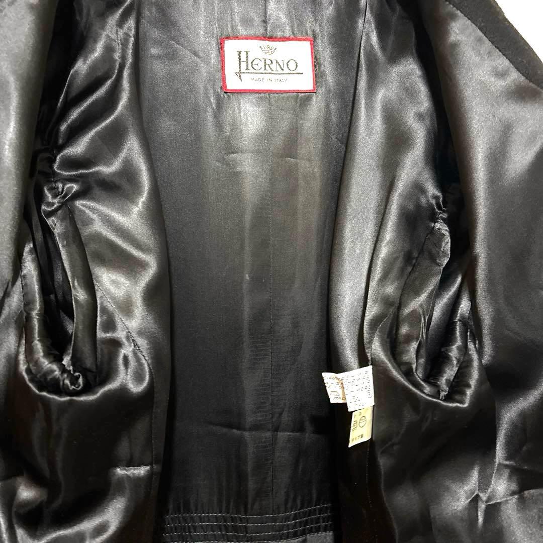 美品ヘルノ ダブルチェスター ロングコート カシミヤ シルクスカーフ herno