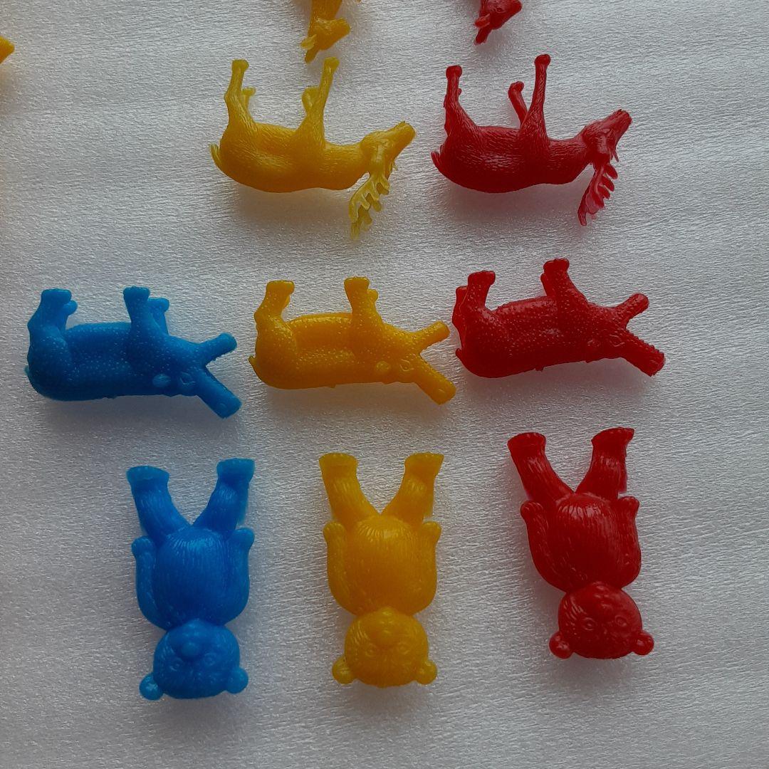 食玩 コリス フエラムネ おまけ おもちゃばこ 豆動物 赤・黄・青 19点