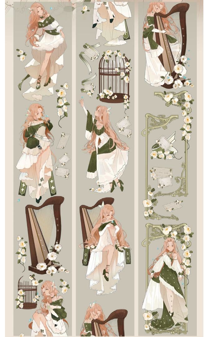 J255＃小步舞曲(虹光)不睡觉世界冠军切り売り海外人物マステ女の子