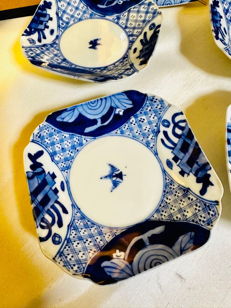 古伊万里　骨董　角皿　5枚