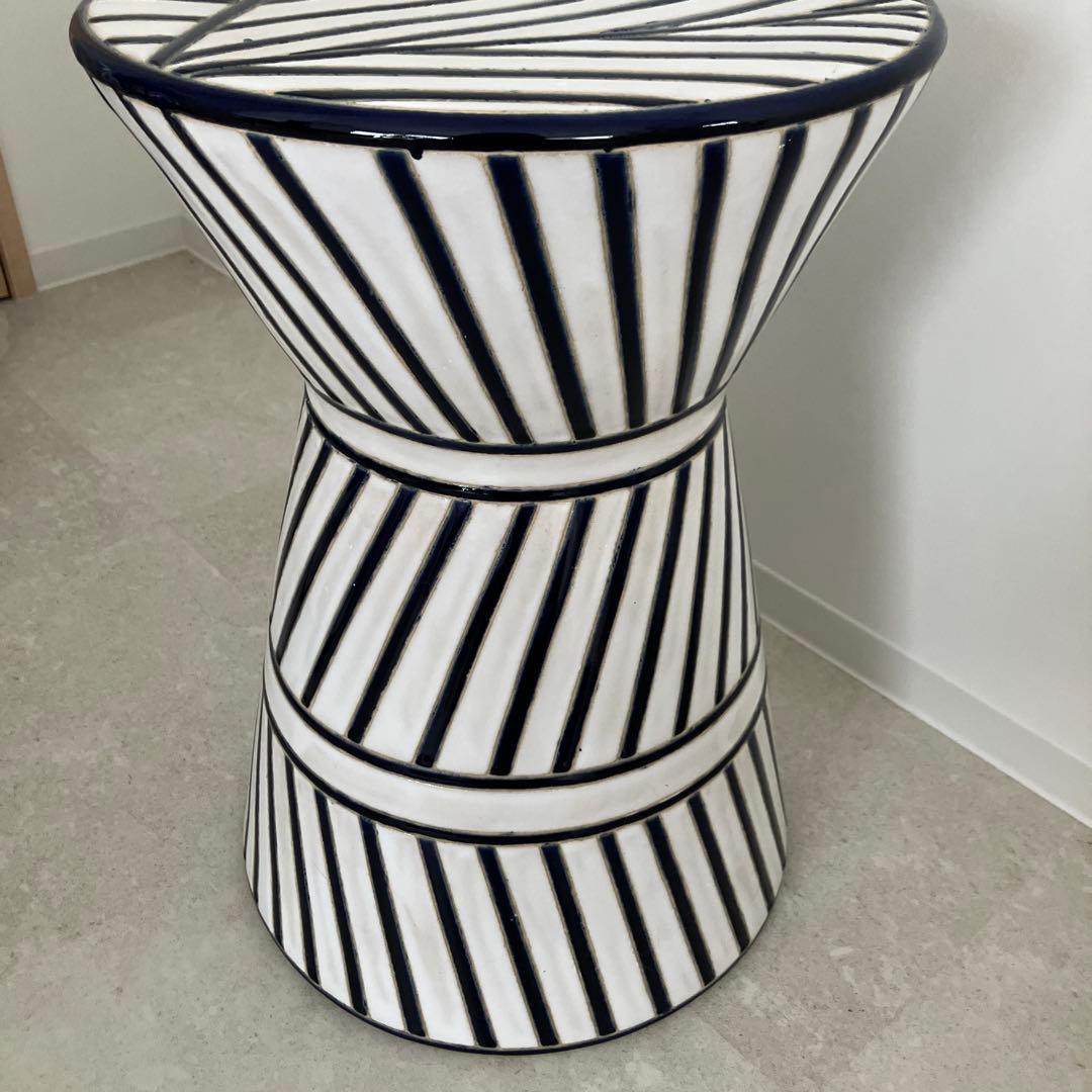 北欧 モダン スツール オットマン 陶器製 屋外使用対応