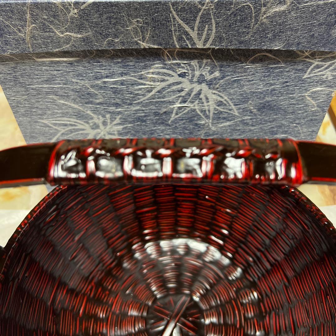 久留米 九藍 手付盛籠 九州籃胎漆器 らんたいバスケット 竹籠 漆器