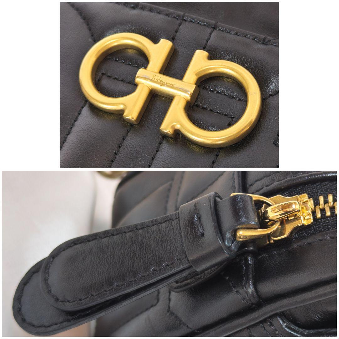 未使用級✨ フェラガモ ダブルガンチーニ キルティング ショルダーバッグ