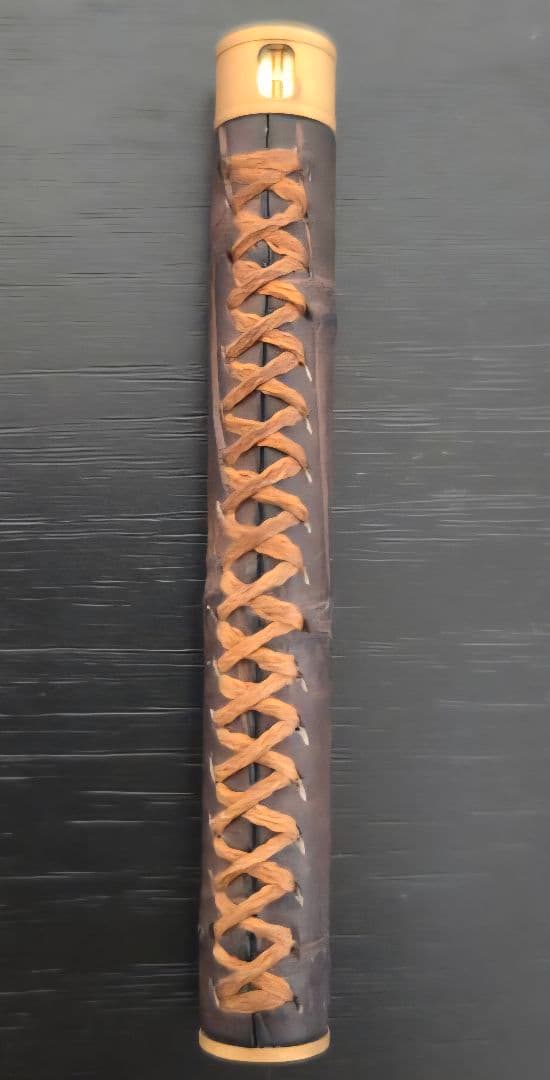 Schicksal 硬度表示窓付き 革軸芯ケース クロコダイルダークブラウン