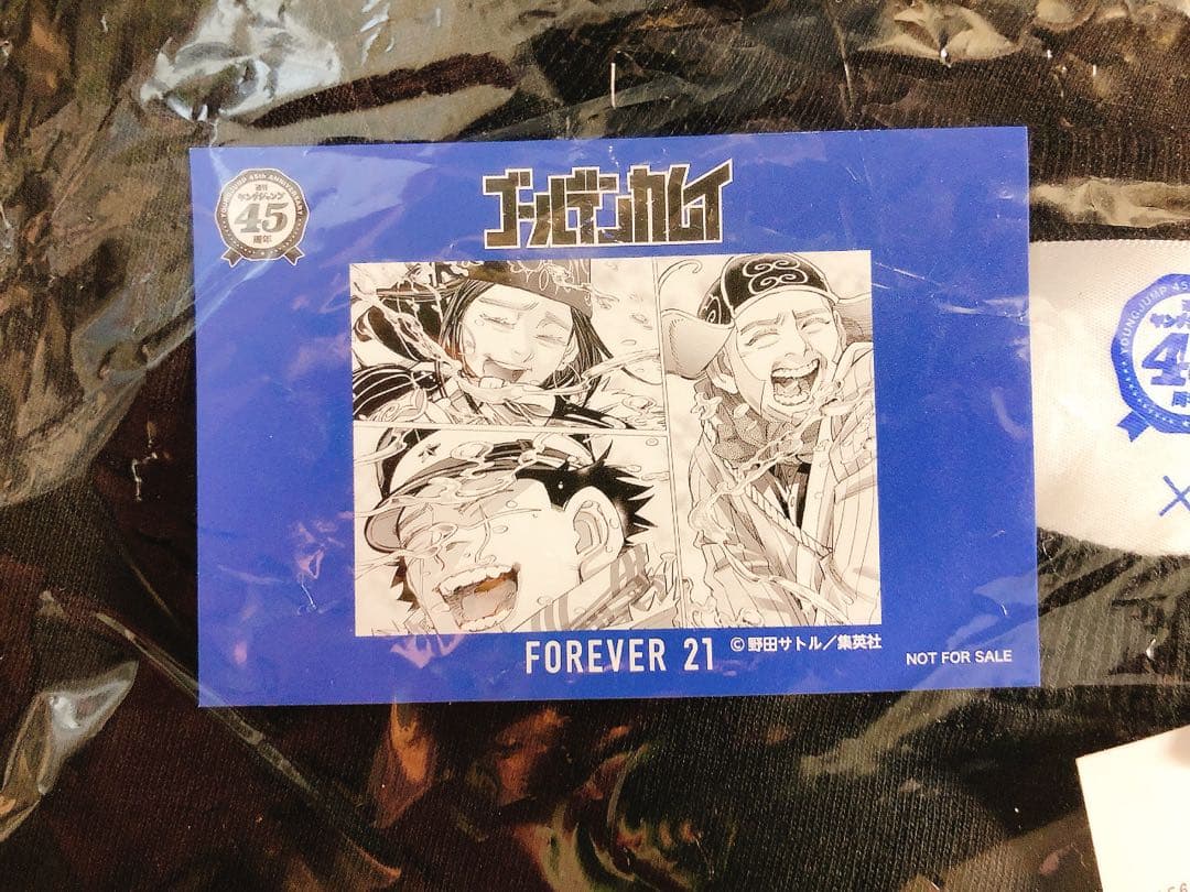 FOREVER21 ゴールデンカムイ Tシャツ 黒 イヌで来た ステッカー付き