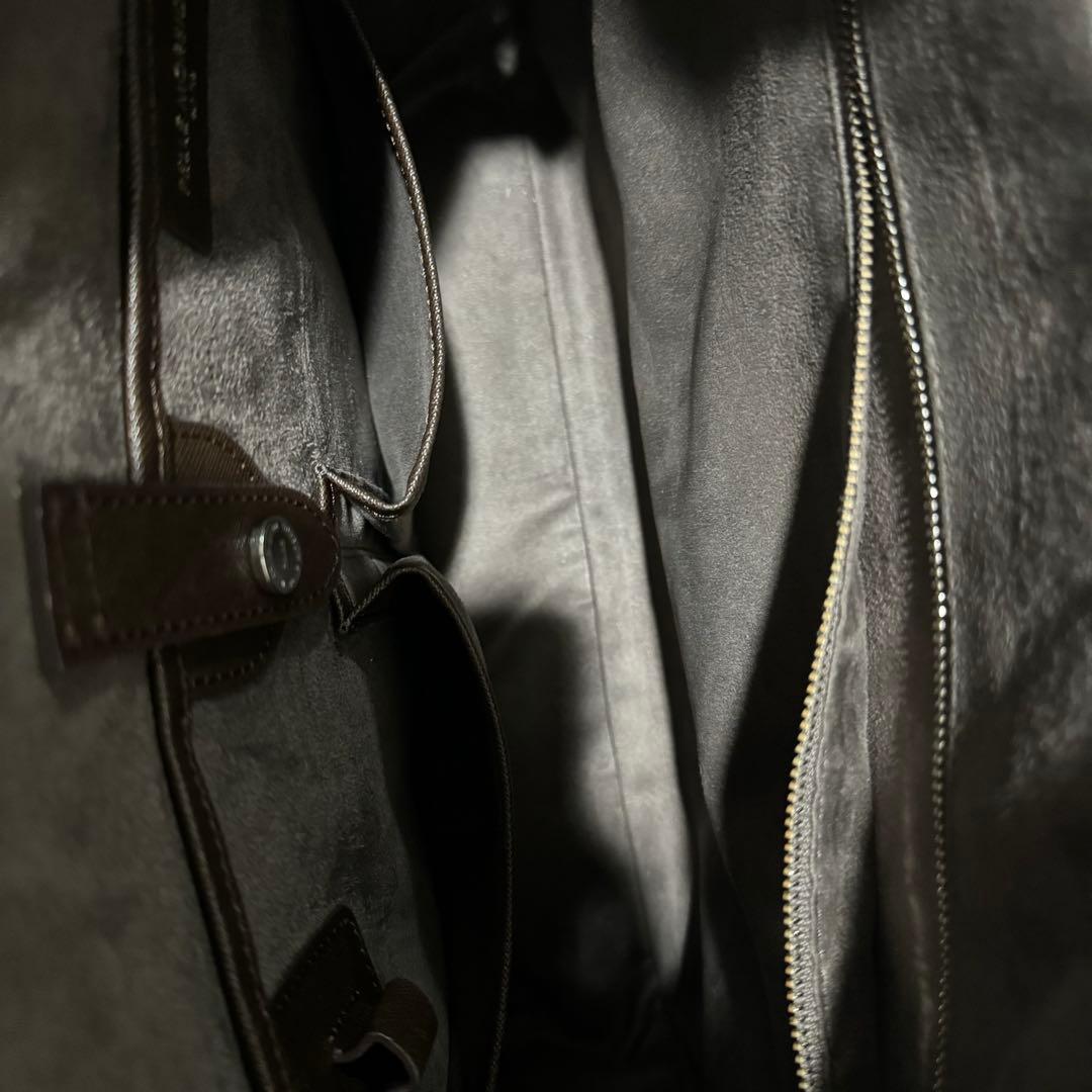 ブラウンレザー ビジネスバッグ　ペッレモルビダ　アニアリ