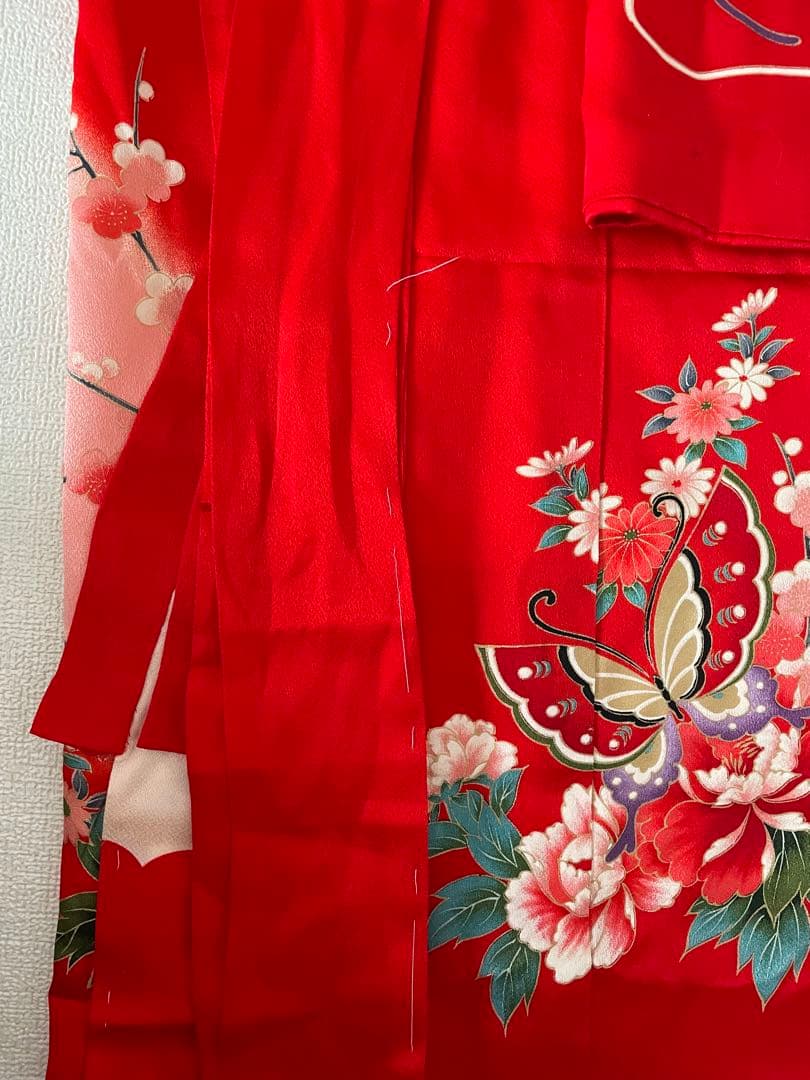 【処分価格❗️】アンティーク 七五三　着物 作り帯 小物一式 フルセット 赤　手毬