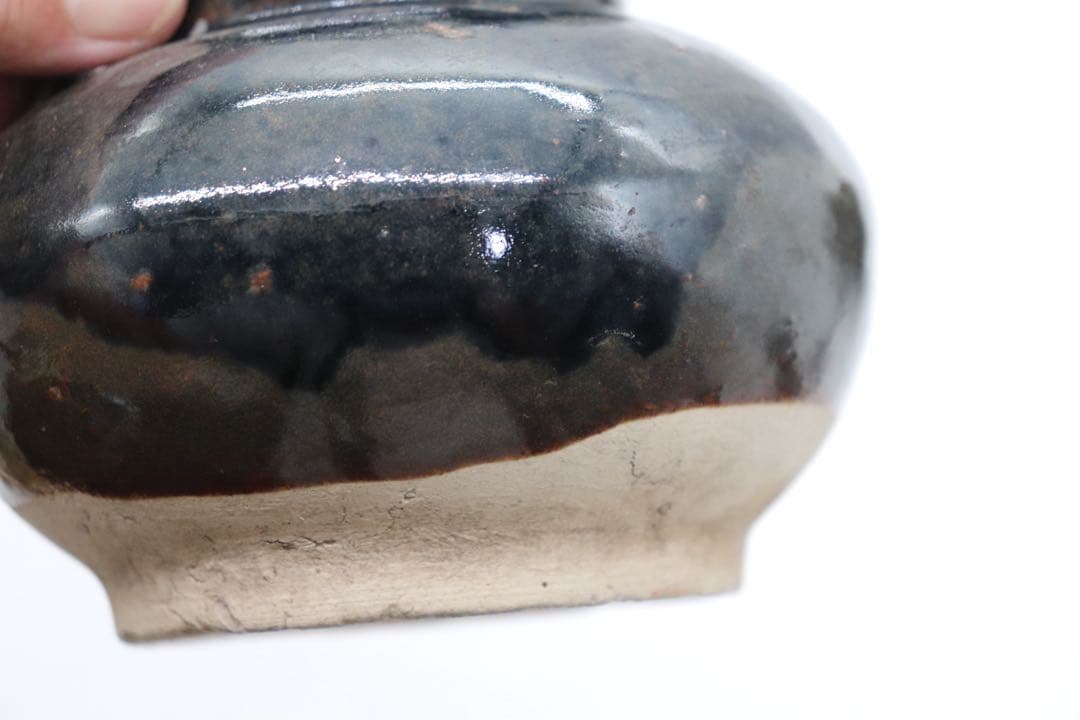 中国 明時代 黒釉壺 アンティーク 送料込み250901