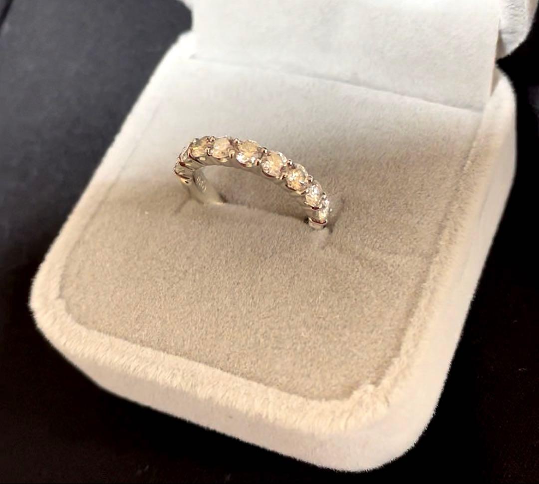 【正月セール】ハーフエタニティリング ダイヤモンド６号プラチナ　0.9カラット