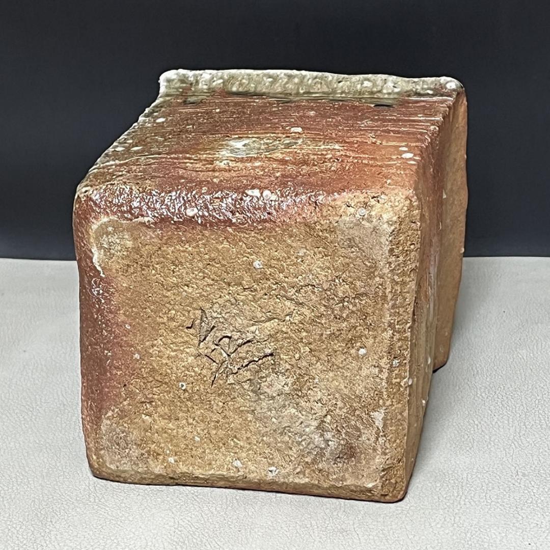 信楽焼 水指 奥田英山 鳥帽子箱水指 共箱 菱形 菱水指