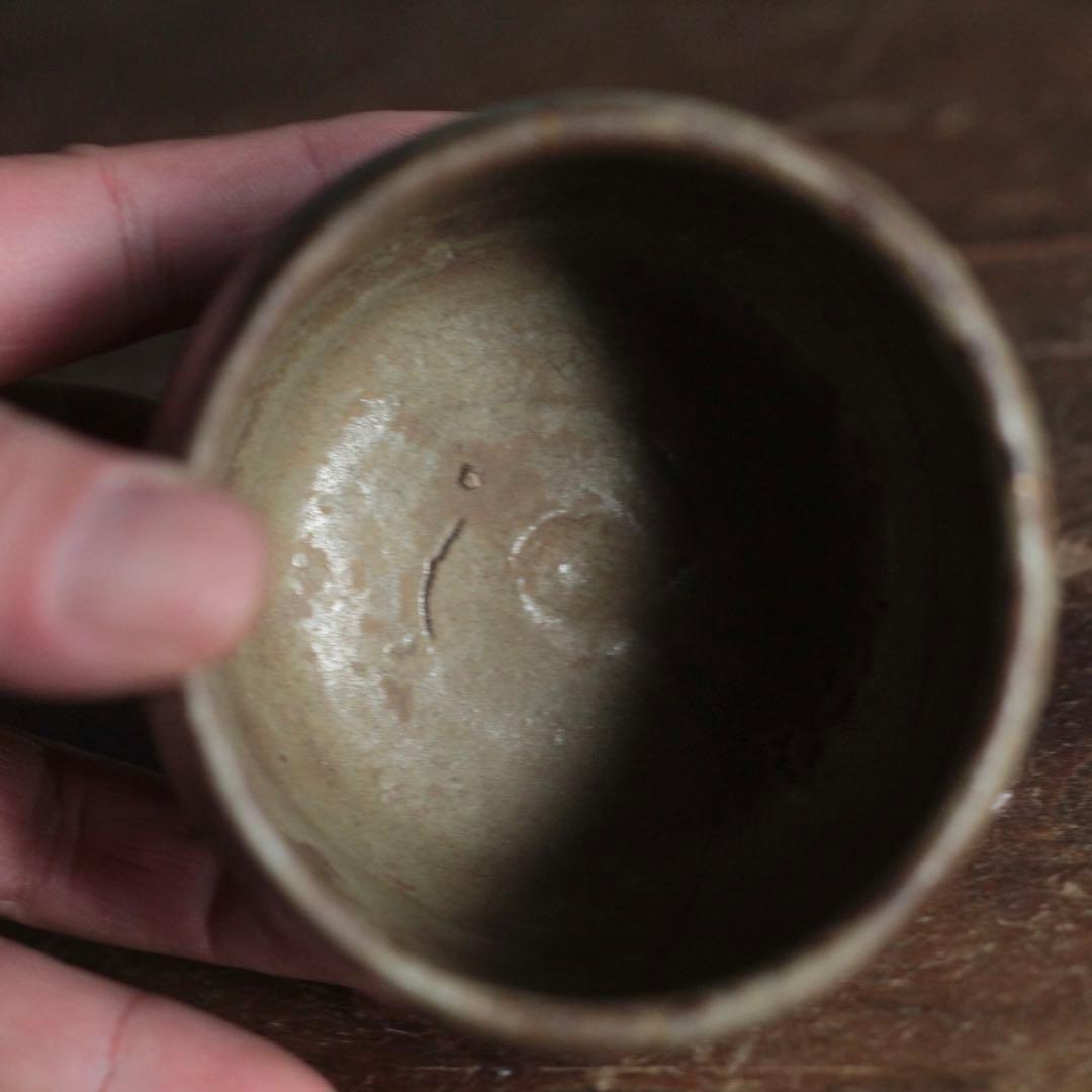 高麗 青磁 灰釉 筒茶碗 茶道具 古美術 古道具 アンティーク