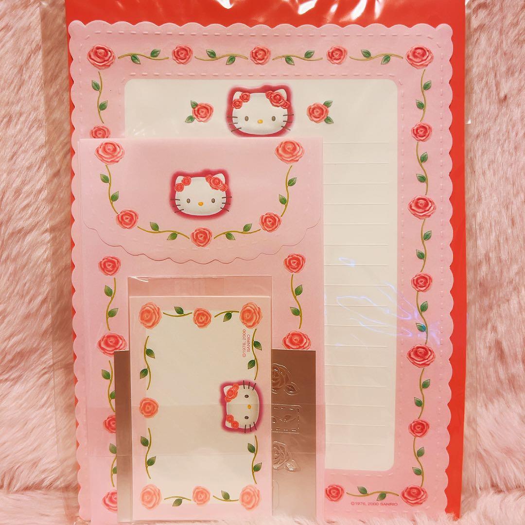 希少レア　ハローキティ　薔薇　レターセット　ノート　シール　2000 平成レトロ