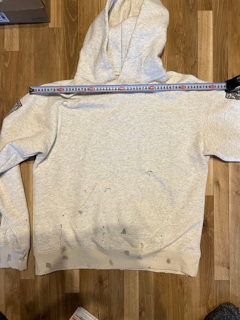 セントマイケル　ダメージ加工 グレー パーカー Lサイズ