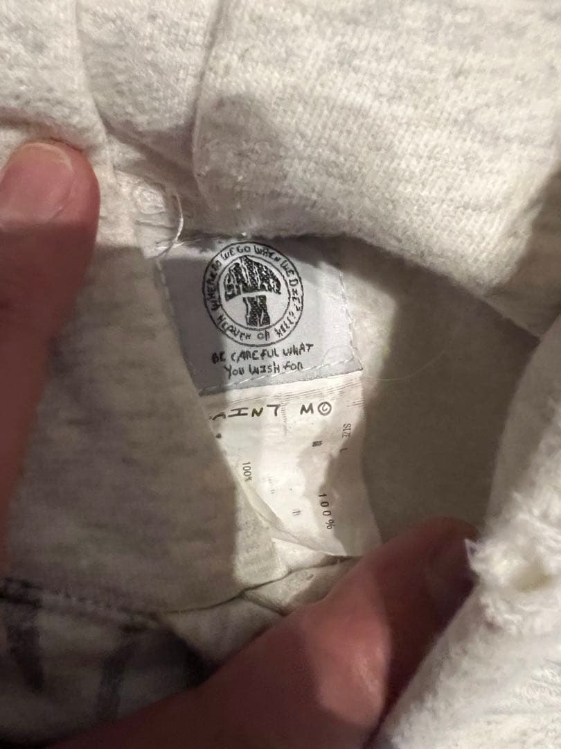 セントマイケル　ダメージ加工 グレー パーカー Lサイズ