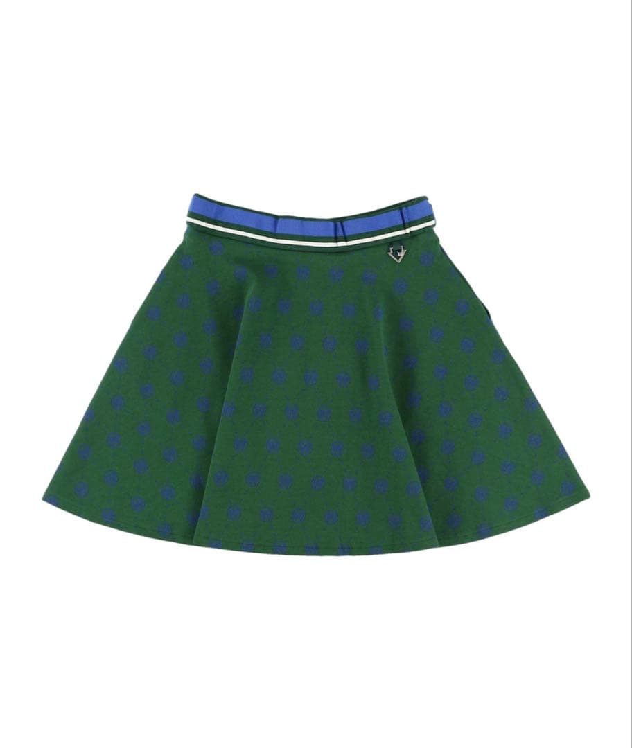 WAAC グリーンブルードット フレアスカート