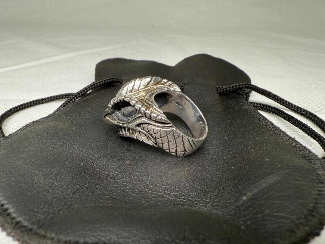 シルバーリングスネークヘッド 収納袋付き silver925