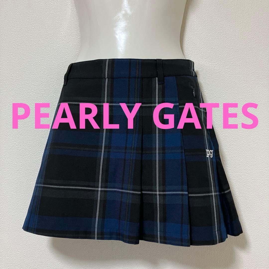 パーリーゲイツ✨ゴルフ✨スカート✨ブルー×ブラック✨チェック✨0✨S