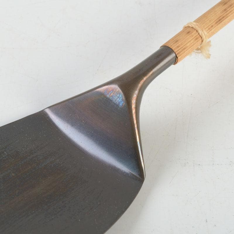 茶道具 古銅 一政堂造 伊藤政治 利休形 風炉灰匙 共箱 V