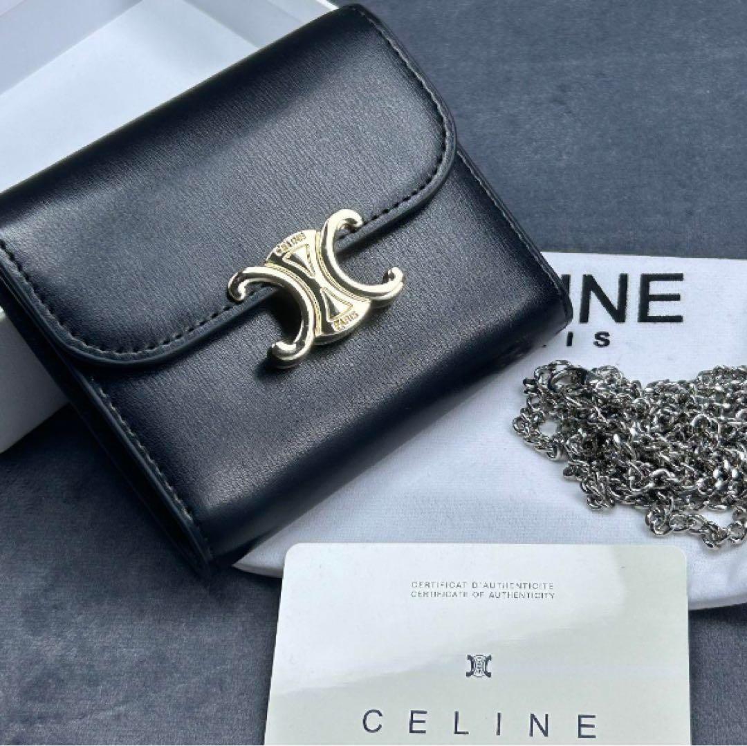 セリーヌ CELINE 財布 三つ折り財布 ブラック