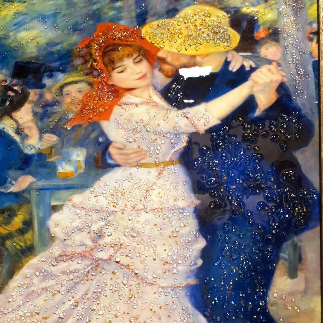 輸入雑貨　天然石　ルノワール作『1883年ブージヴァルのダンス』』　クリスタル