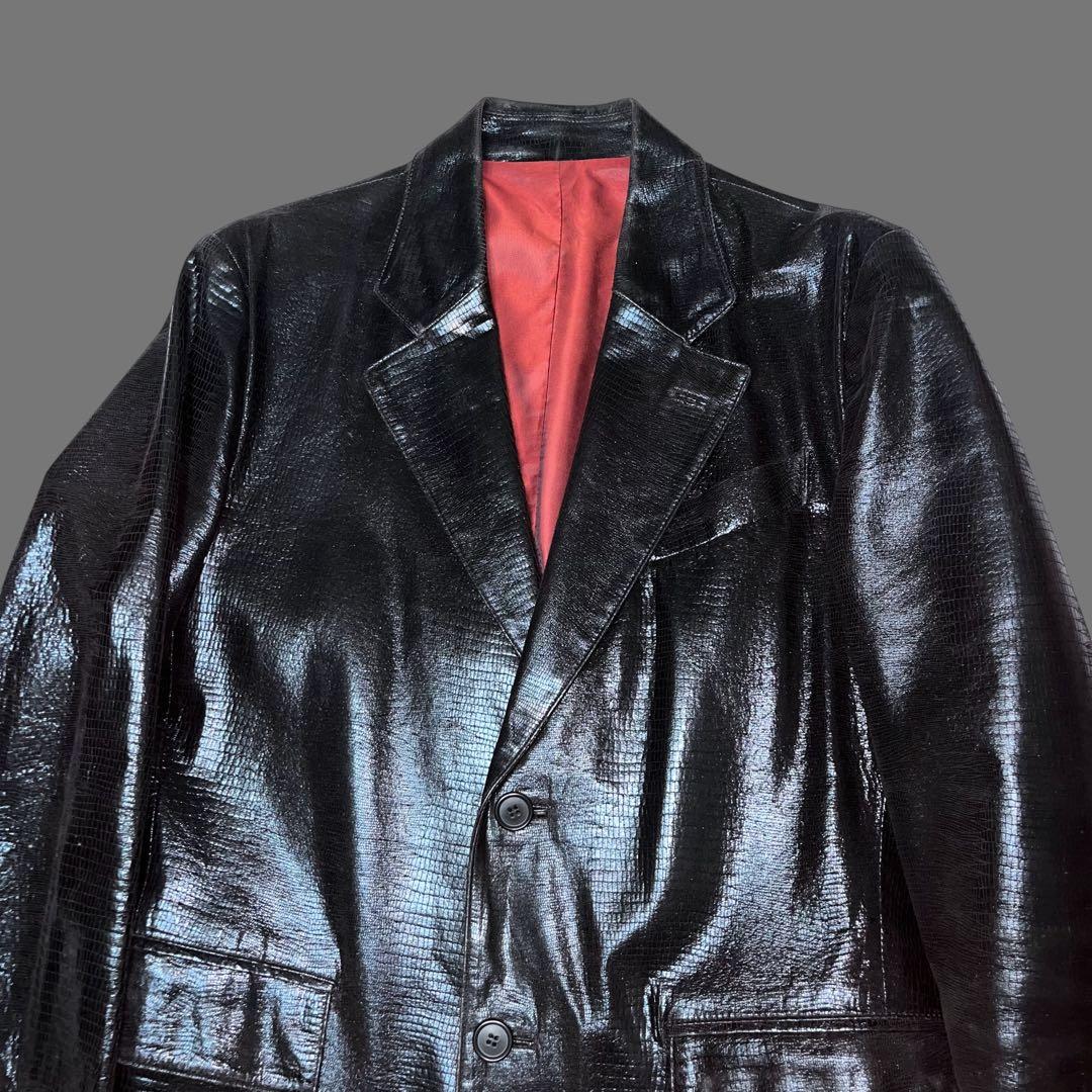 00s FICCE Crocodile leather jacket Crocodile Embossed Leather