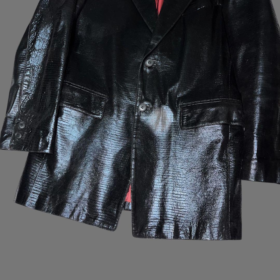 00s FICCE Crocodile leather jacket Crocodile Embossed Leather