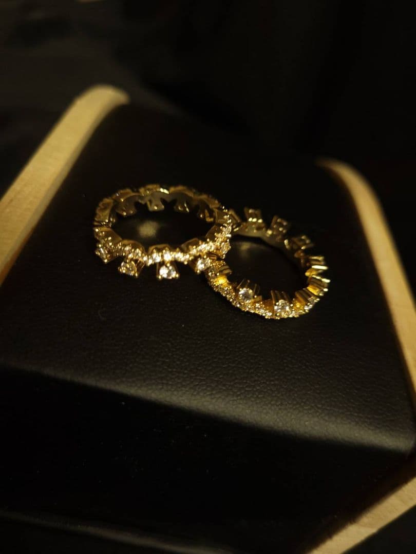 リング 指輪 k18 gp 5.9g Moissanite 0.20ct