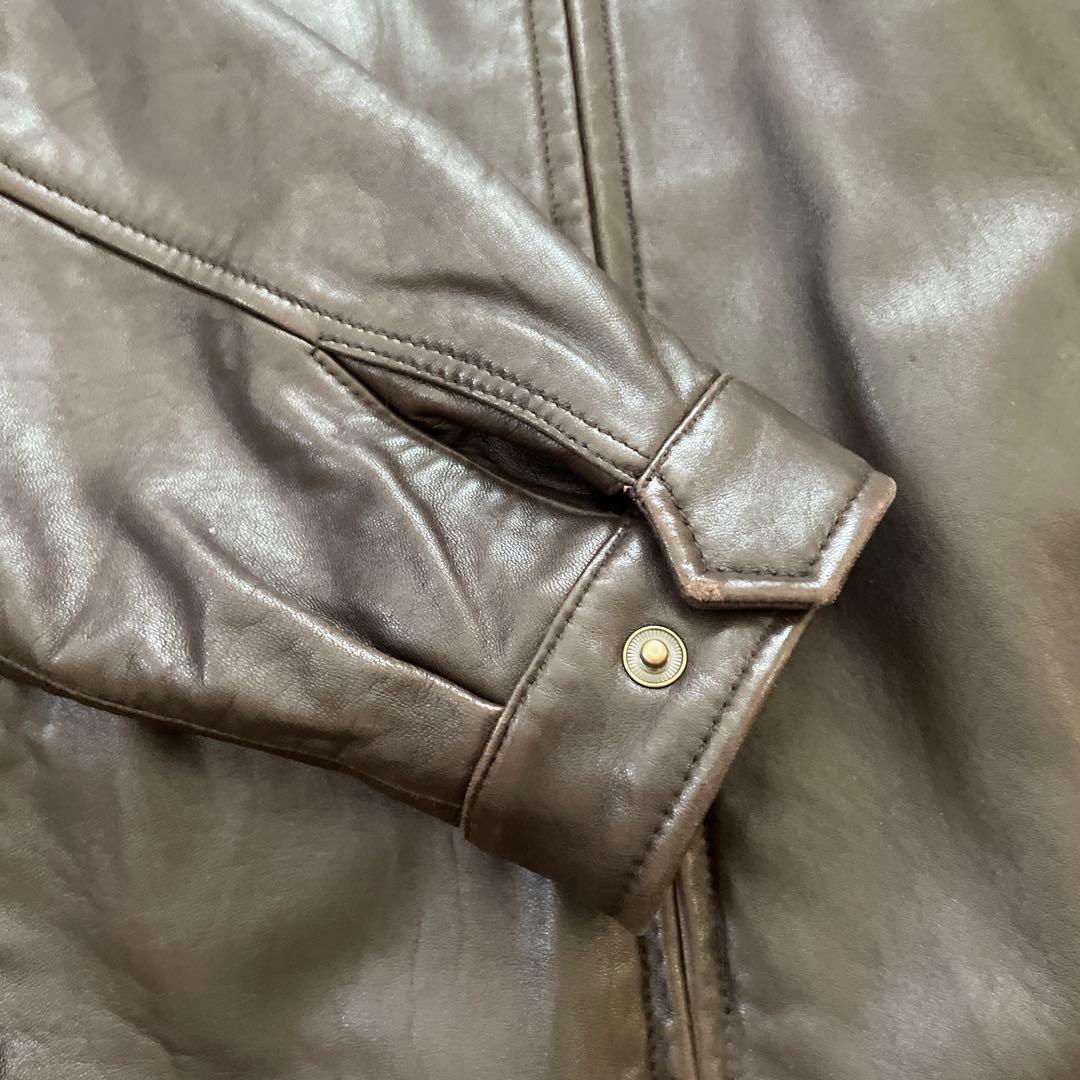 90s Jos. A. Bank ダークブラウン レザー ジャケット M