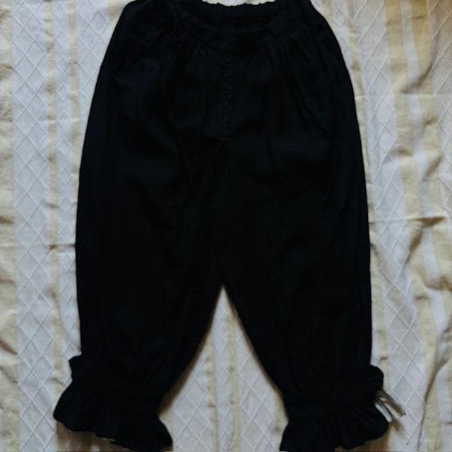 値下！極レア極美品！nolumさん　ドロワーズ　黒　リネンパンツ　ギャザーパンツ