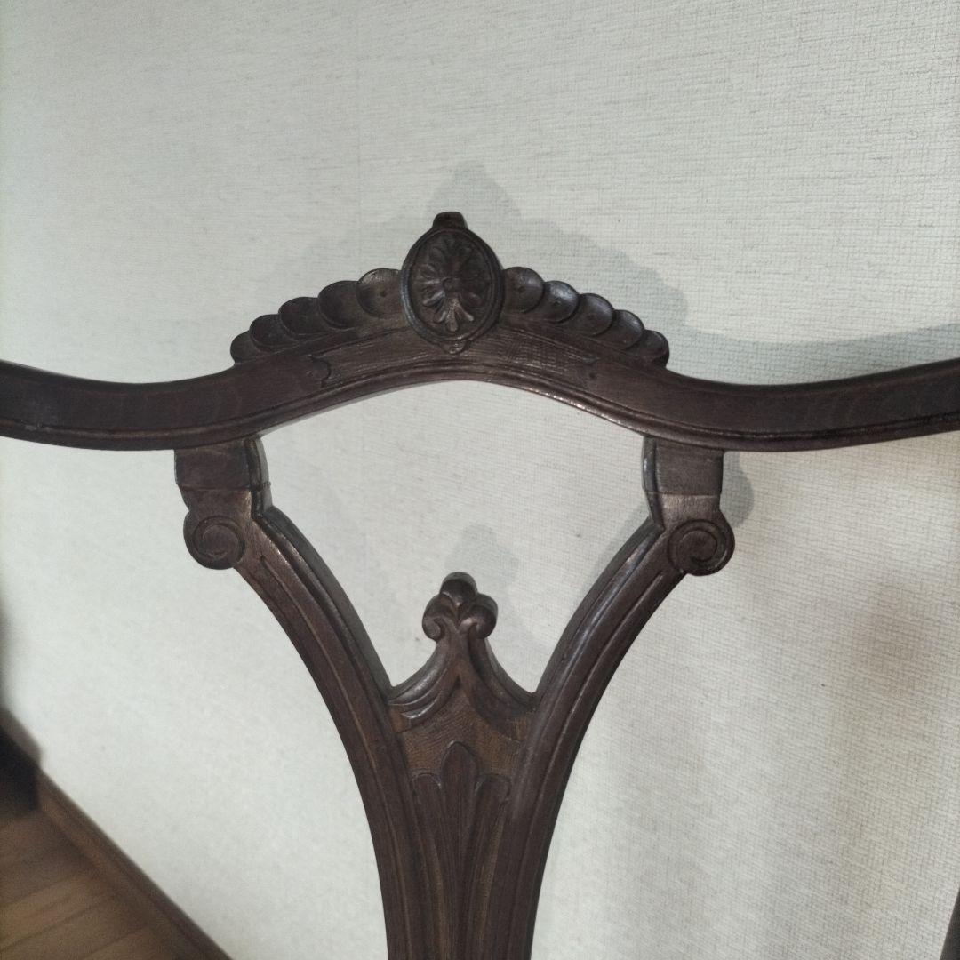 ②クラシック 椅子 刺繍 アンティーク イギリス プチポワン チェア 小さめ