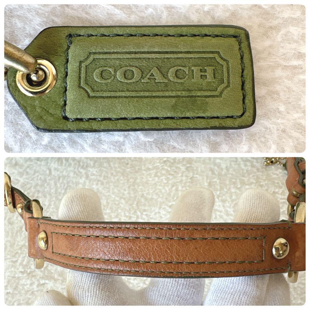 バッグ COACH shoulderbag green turnlock nubuck