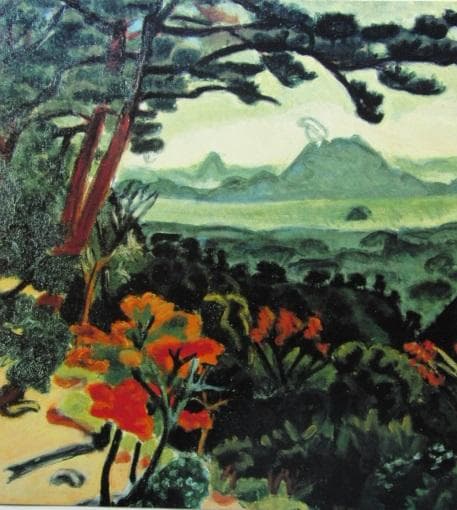 梅原龍三郎、【霧島（栄ノ尾）】、希少な画集より、新品高級額・額装付