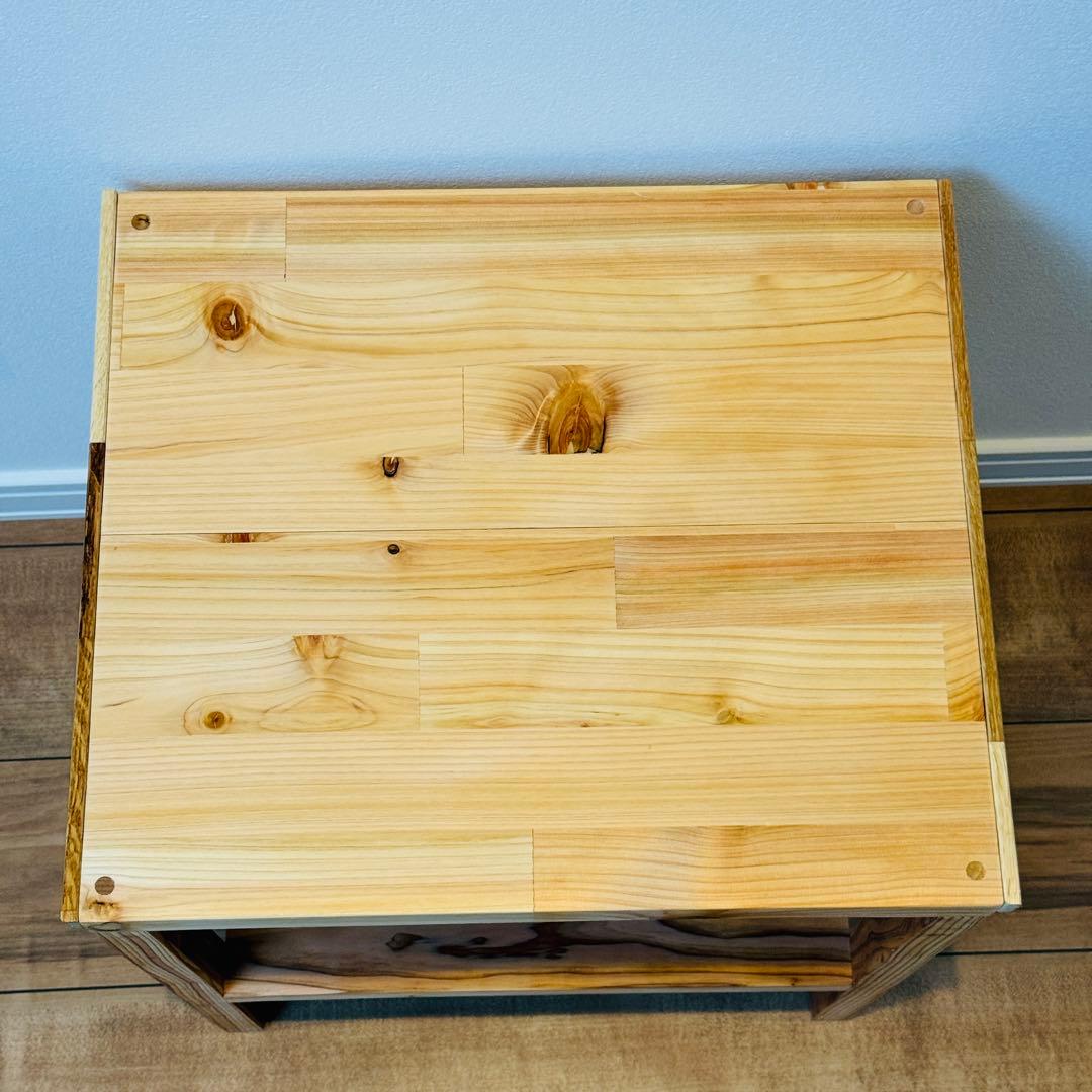 ナチュラルウッドサイドテーブル/天然木製/杉無垢材/桧材/北欧