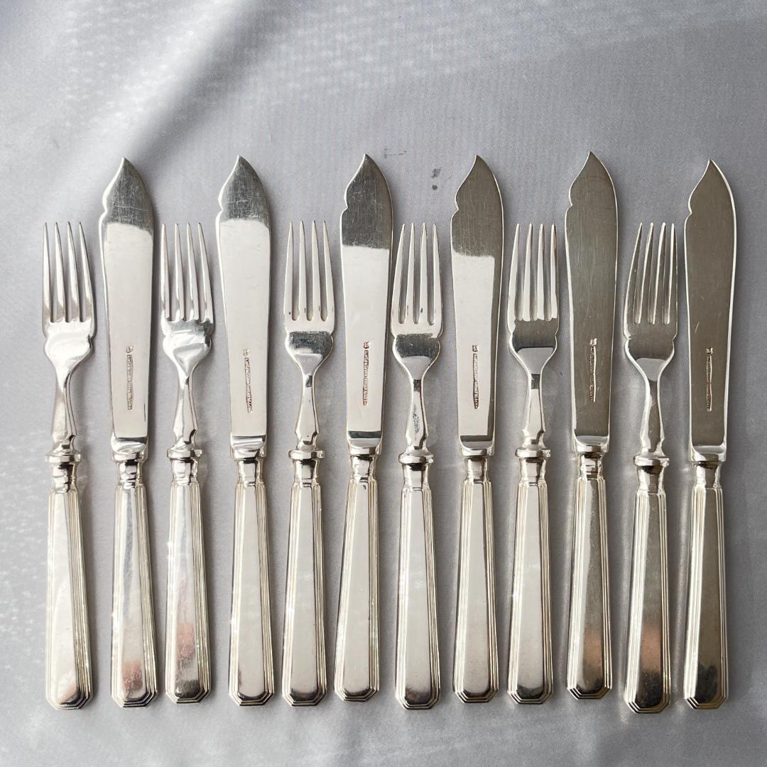 Mappin & Webb】 アールデコ カトラリーセット 12本組 マッピン