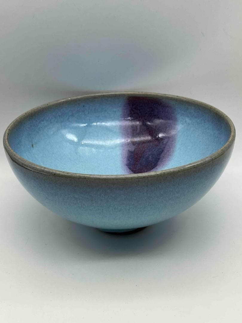 元時代 鈞窯 澱青釉紫斑茶碗 窯変釉 茶道具 水指 水差し(