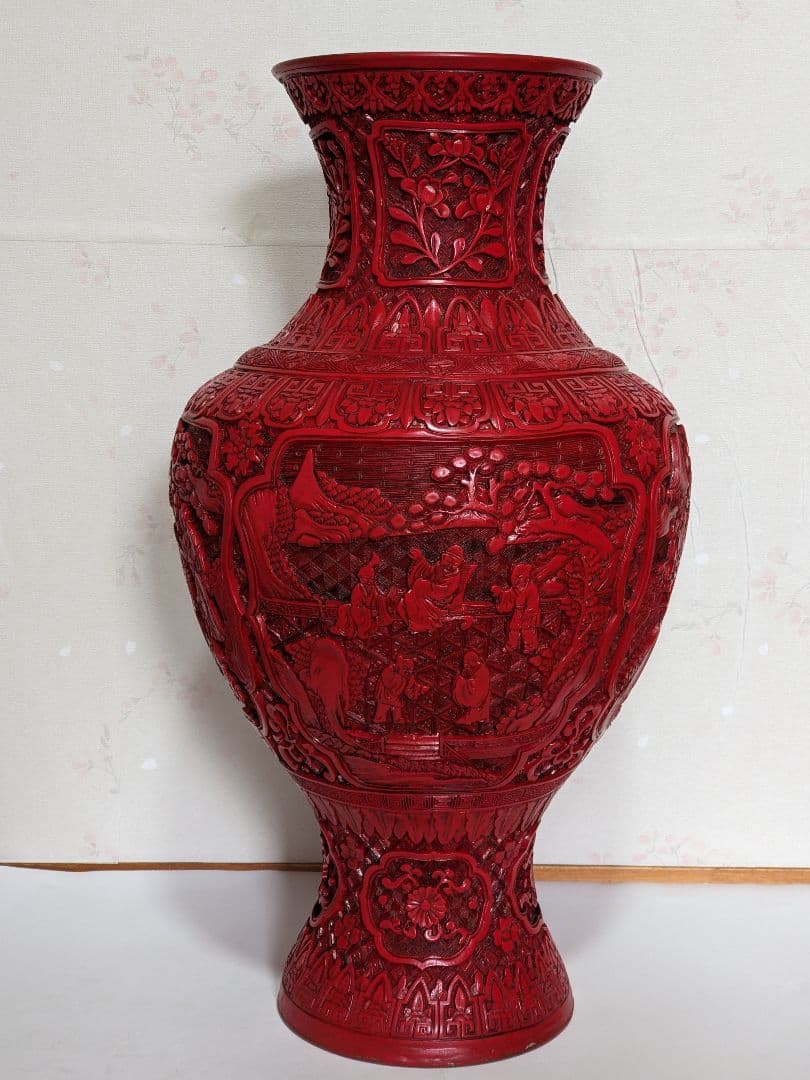 ♢古玩 大明嘉靖年 堆朱 彫漆 盆 盤 中国伝統美術工芸品 漆器 漆芸 骨董品