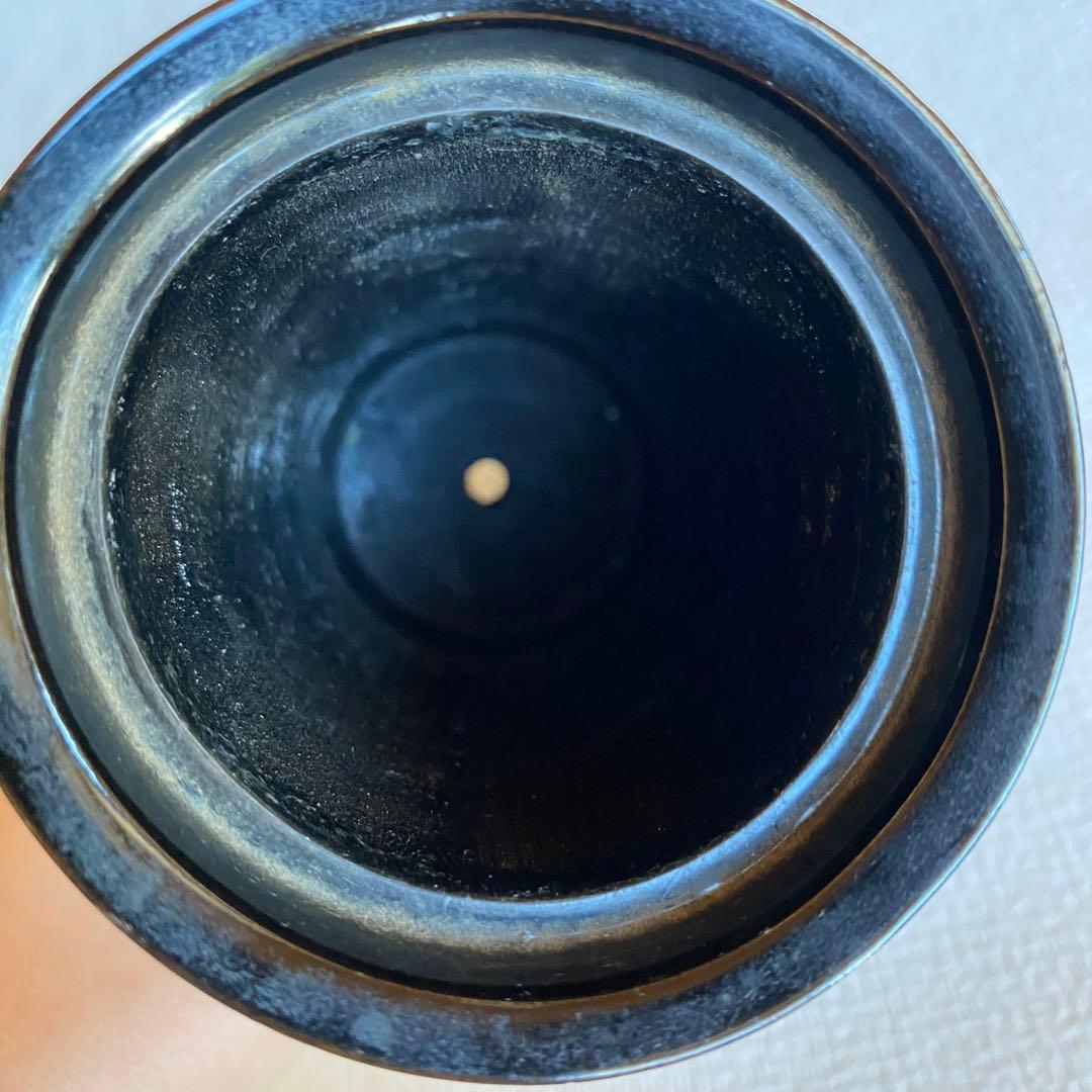 希少✨日展作家 乃生須将己作 花生　花器　花瓶　木製漆器　伝統工芸　漆芸　蒟醤塗