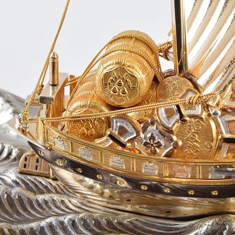 関武比古造　銀製　SILVER985刻印　宝船　約96g　Y　R9116B