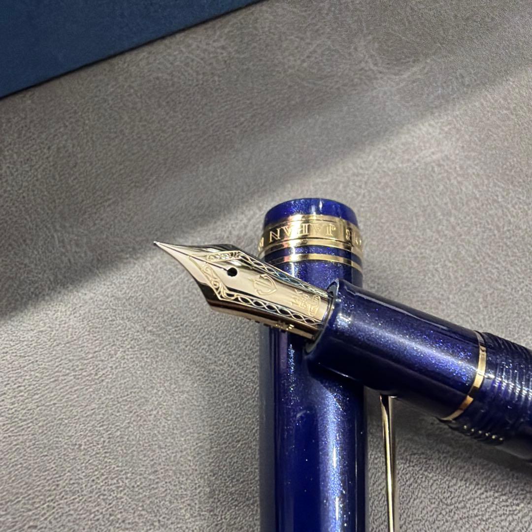 【美品】セーラー万年筆 プロフィットライト MF 14金 シャイニングブルー