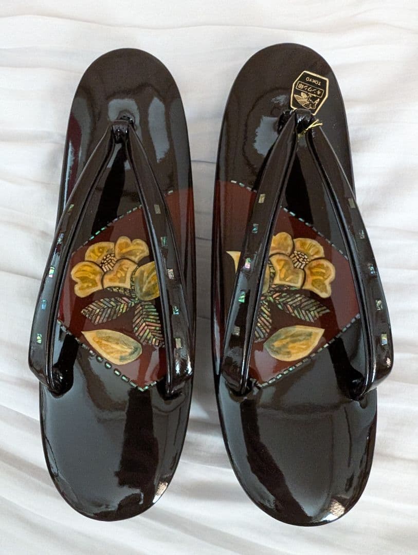 美品♪キンワシ印 和装 草履 バッグ セット 螺鈿細工 振袖 成人式